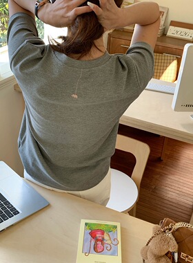 3th Morning 早春新款 点睛刺绣大象圆领正肩短袖T恤ZY3813