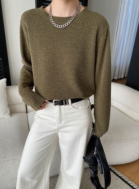 司南 实穿百搭王 慵懒风简约圆领宽松显瘦针织衫毛衣打底 SN8483