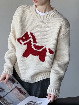 橘芷跨年小马上衣慵懒百搭跨年穿搭新款小马毛衣长袖1928-1