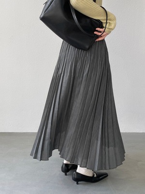 江左【旧巷拾光】韩系通勤气质显瘦百褶灰色半身裙女春季新款1697