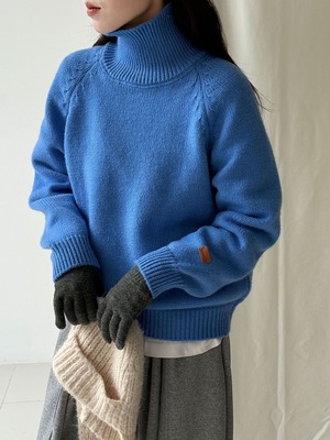 鹿西 韩系慵懒风高领针织毛衣女冬季新款高级感加厚百搭上衣ss946