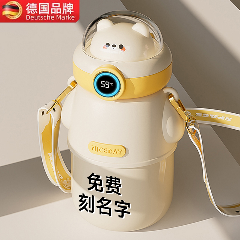 德国进口儿童保温杯食品级316婴男女孩幼儿园宝宝吸管水杯子上学