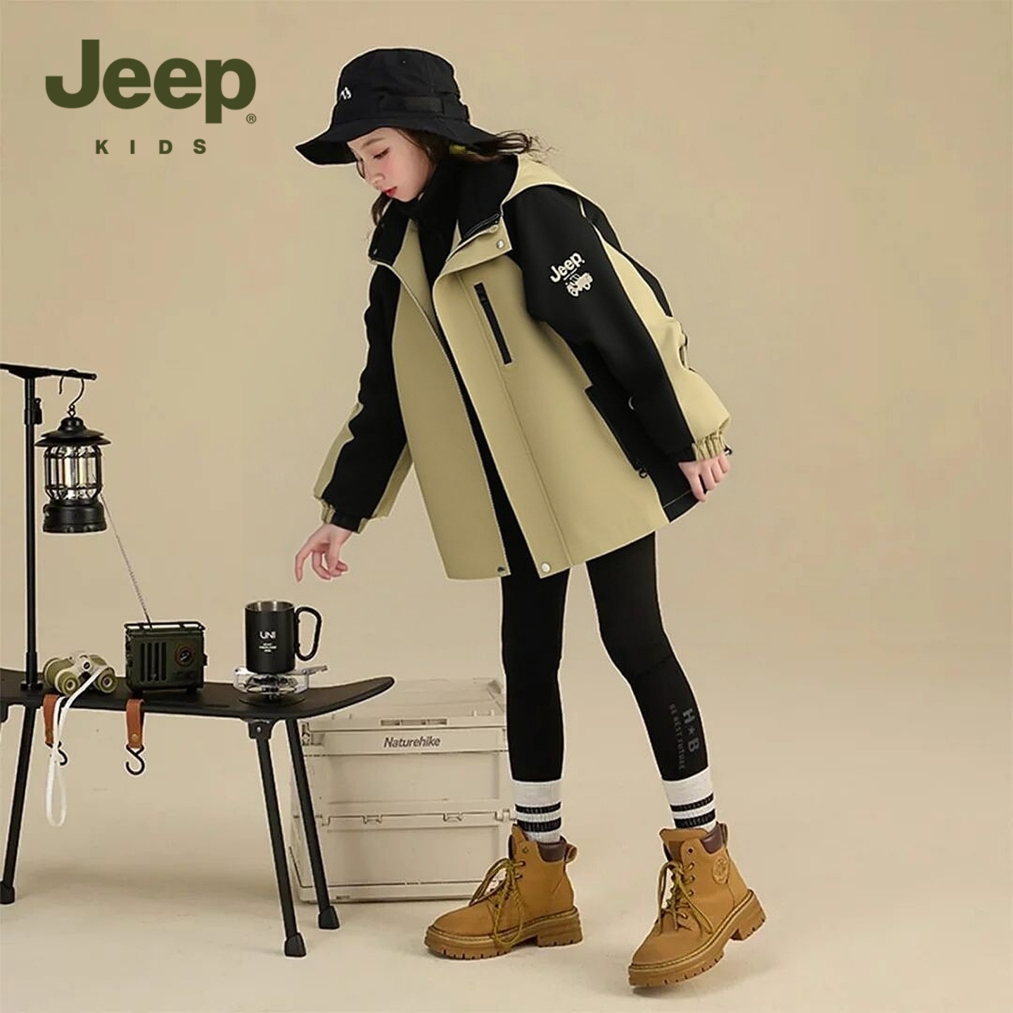 Jeep吉普童装女童冲锋衣中大童