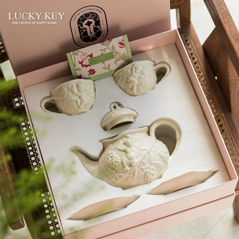 幸运秘钥下午茶具套装浮雕天使