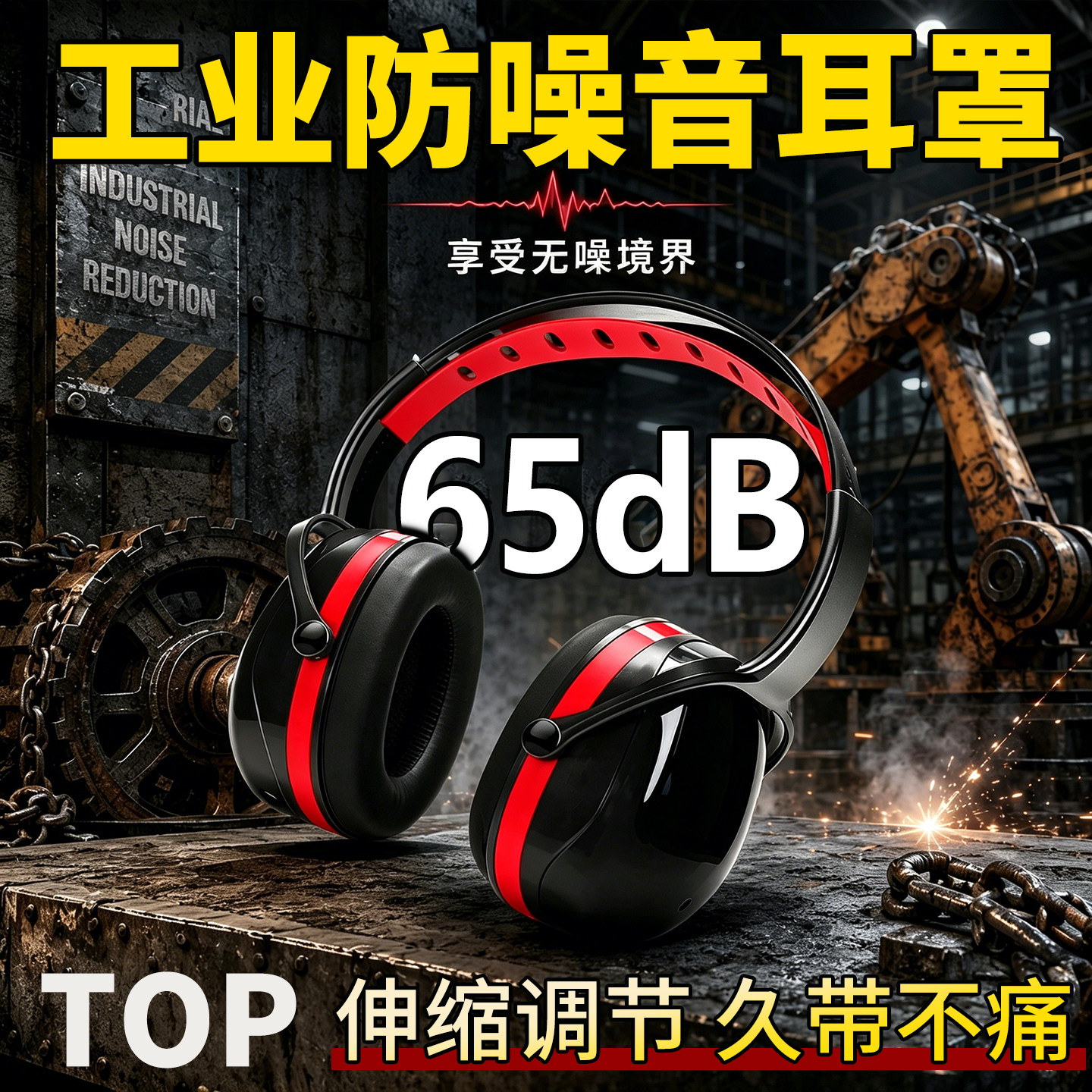 防噪音耳罩工厂车间工业级超级隔音专业静音耳塞降噪减压专用耳机