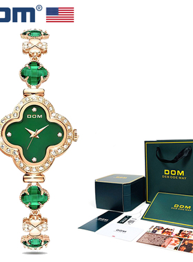 DOM腕表 坚守139道生产工序 轻奢棕色皮带女士石英防水手表G-1605