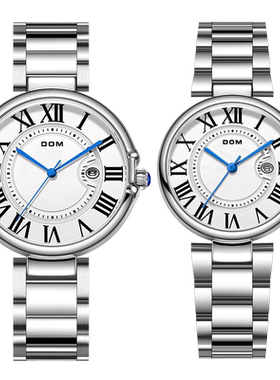 DOM腕表坚守139道生产工序 简约蓝气球系列龙凤情侣表1907D-1908D