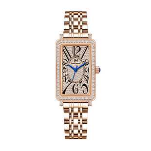 DOM联名JM腕表 爱玛橙限定礼盒轻奢彩钻防水石英女表 j1391G