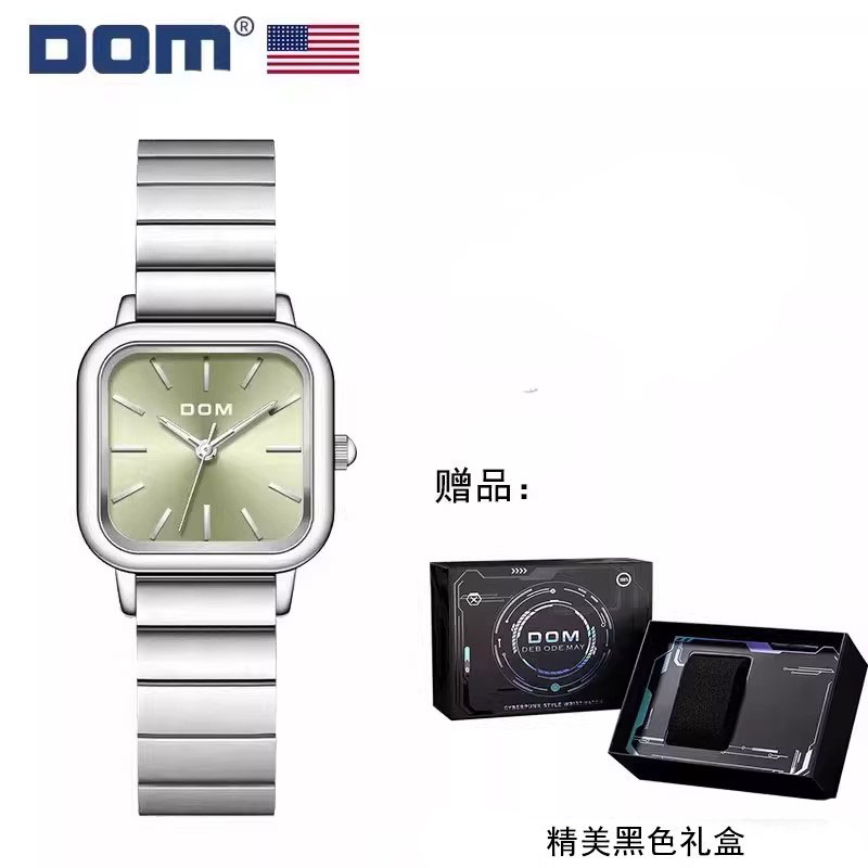 DOM腕表 高端钢带简约大气石英防水女士手表 G-1721 L