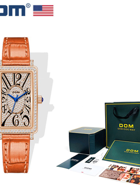 DOM腕表 坚守139道生产工序 时尚轻奢橙色石英防水女表G-1391 h