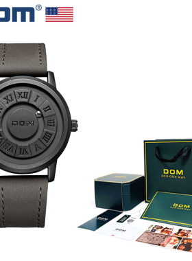 DOM腕表 坚守139道生产工序 时尚个性无镜面磁力石英男表 M-1345