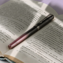 馨薇梵新款极光系列学生练字钢笔EF0.4极细钛黑笔尖钢笔墨囊墨水两用笔送礼私人定制刻字磨砂手感全金属钢笔