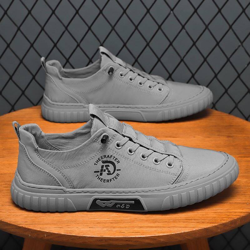 여름 통기성 오래된 베이징 천 신발 남성 슬립 온 게으른 얼음 실크 남성 신발 남성 캐주얼 작업 캔버스 신발