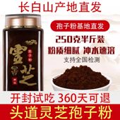 长白山头道灵芝孢子粉500g非野生正品 椴木林芝袍子官方品牌
