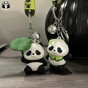 中式熊猫手绳挂件钥匙扣公仔包包挂件四川成都熊猫纪念礼品送朋友