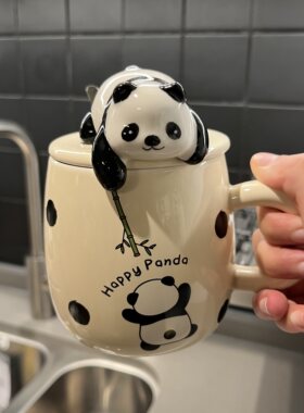 成都旅游纪念品送人熊猫陶瓷杯
