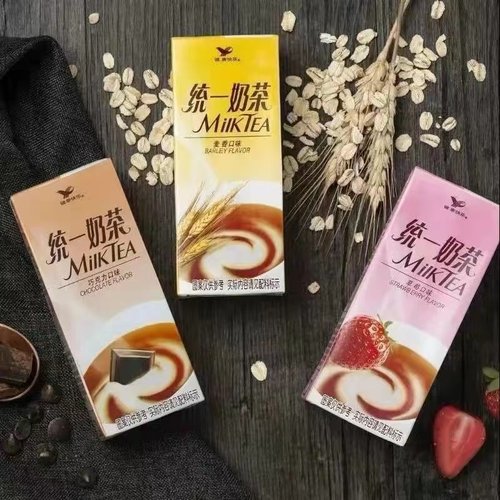 统一奶茶盒装麦香原味巧克力草莓休闲饮品250ml*6饮料整箱特价批