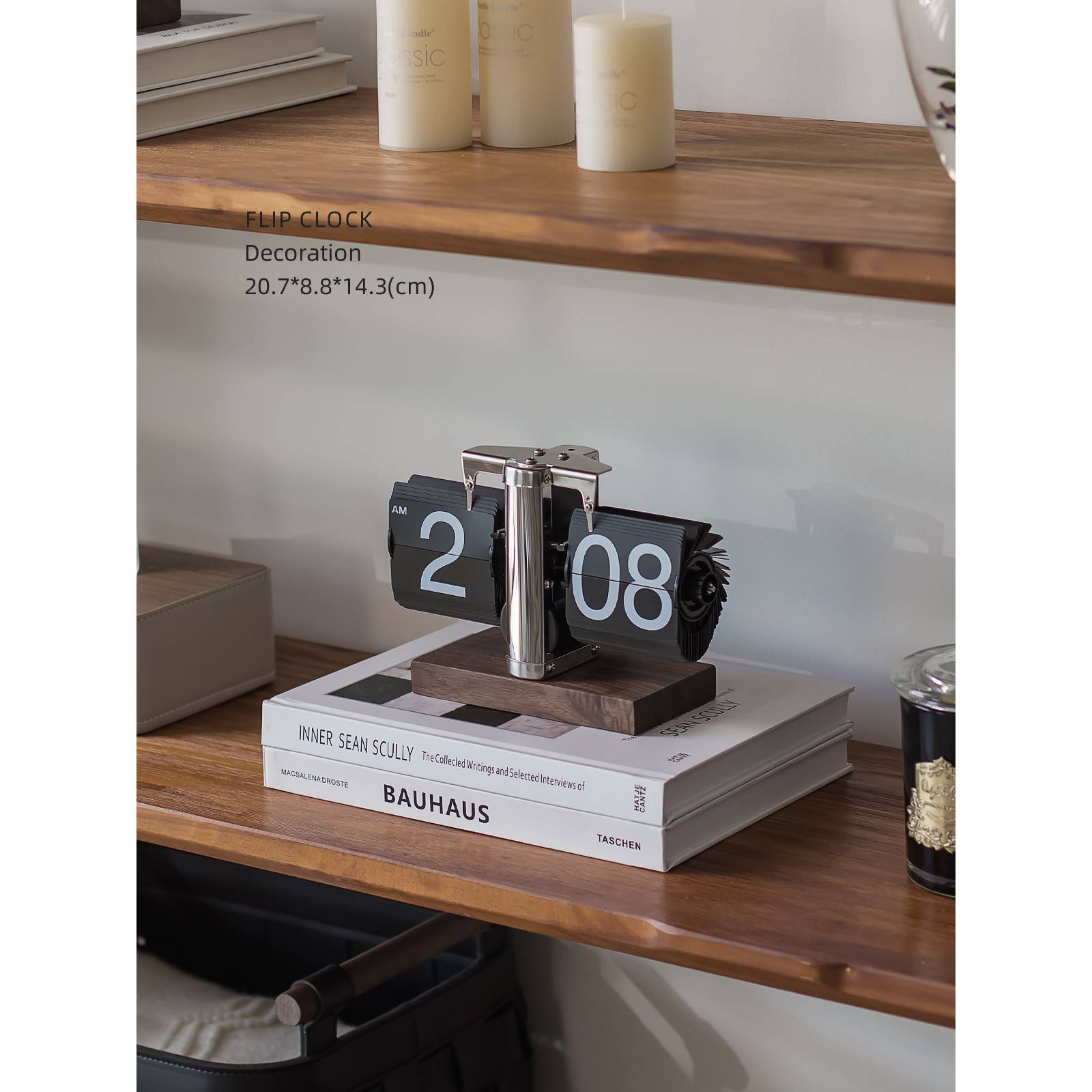 MI复钟YU自摆动式翻页钟厅桌面75501摆件古机表械表台数意字时创