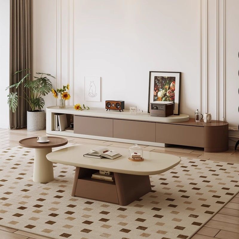 法式茶几客厅家用组合简约复古轻奢几何新款现代极简意式中古奶油