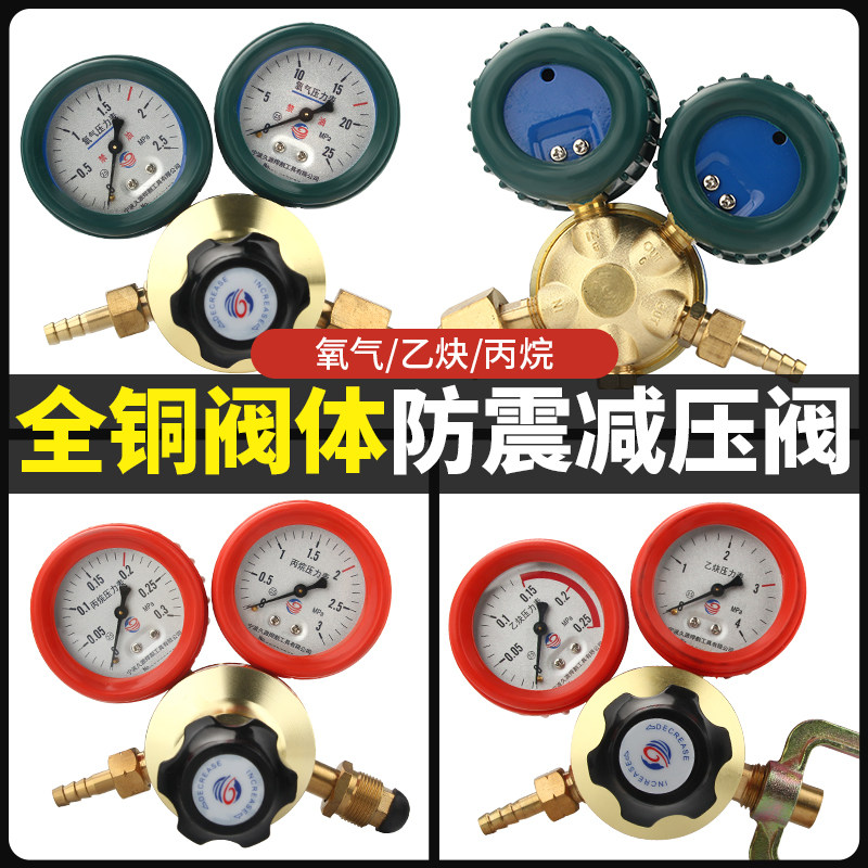 德国品质乙炔表减l压阀全铜防震丙烷压力表纯铜阀体减压器气瓶节