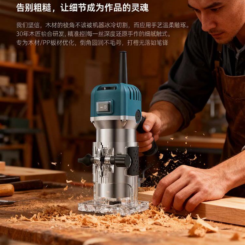 德国品质p板材倒角器修边u机木工开槽机雕刻机电木铣刀铣木材电动