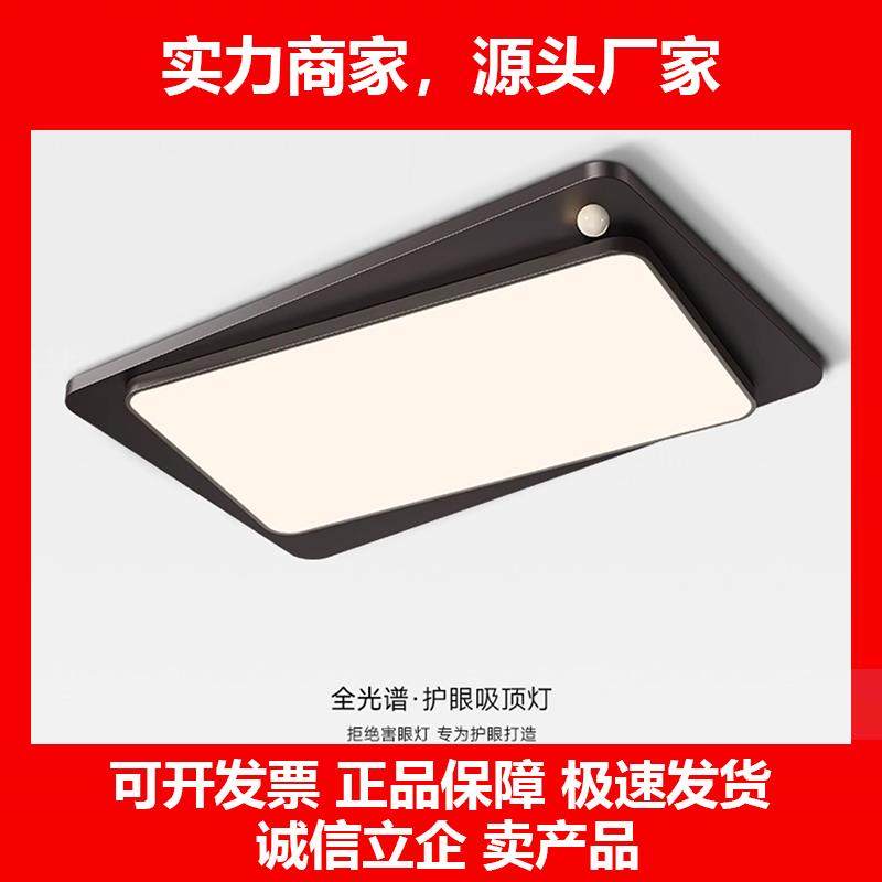 新款客厅灯意式极简创意黑色高级感护眼主卧室房间吸顶灯主灯