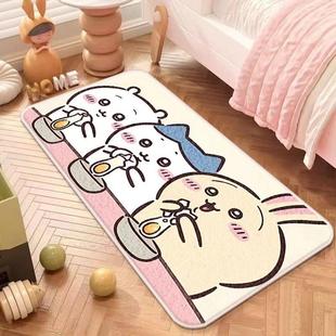 卡通吉伊卡哇卧室仿羊绒床边毯沙发飘窗休息区耐脏免洗加厚脚垫子