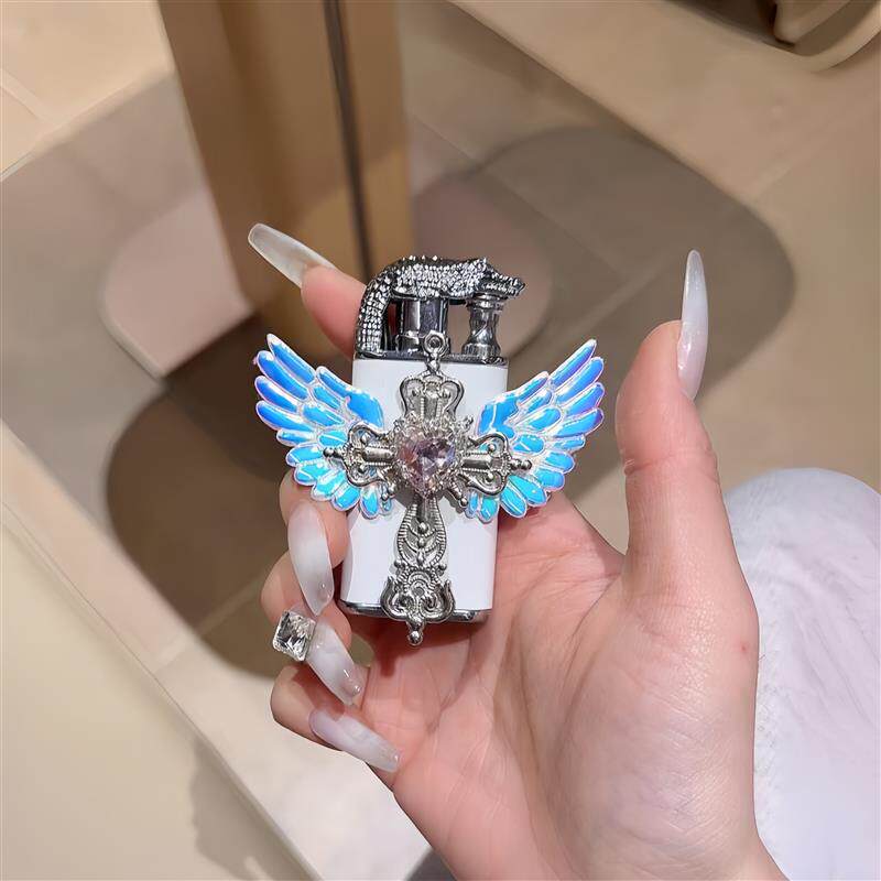 【恶魔之眼】天使之翼充气火机手作防风级感送男友情人节礼物
