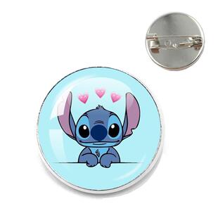 新款25MM跨境热卖动漫卡通Stitch星际宝贝史迪仔胸针衣服包包配饰