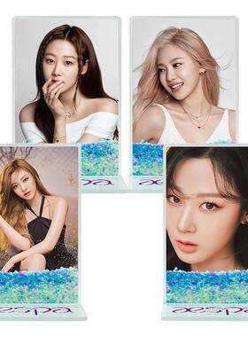 新款aespa女团金旼炡刘知珉内永绘里KPOP明星周边流沙麻将吧唧立