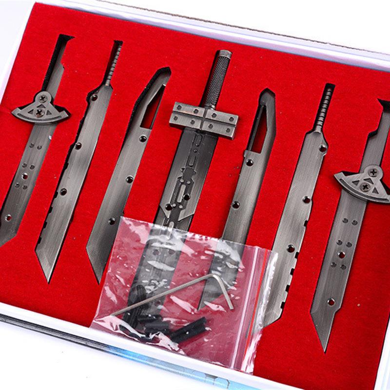 新款FF7最终幻想套装芬利尔克劳德大刀 合金可拆装7件套武器模型