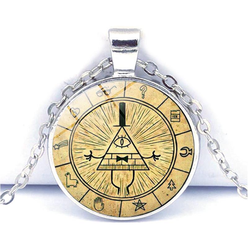 新款怪诞小镇项链男女简约百搭时光宝石合金吊坠跨境爆品复古毛衣