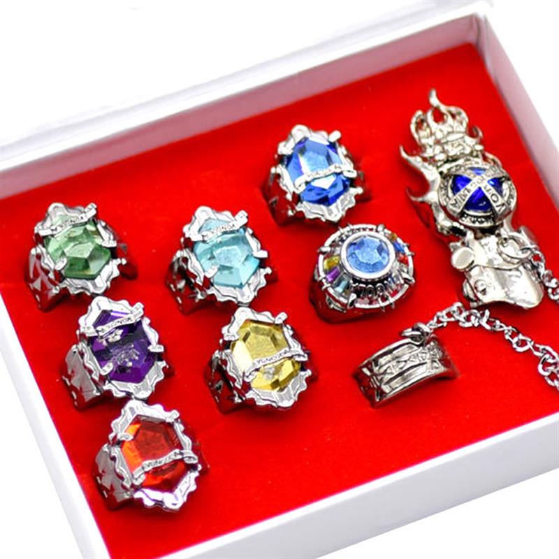 新款家庭教师戒指套装转动指环指套十代彭格列指环 动漫玩具项链