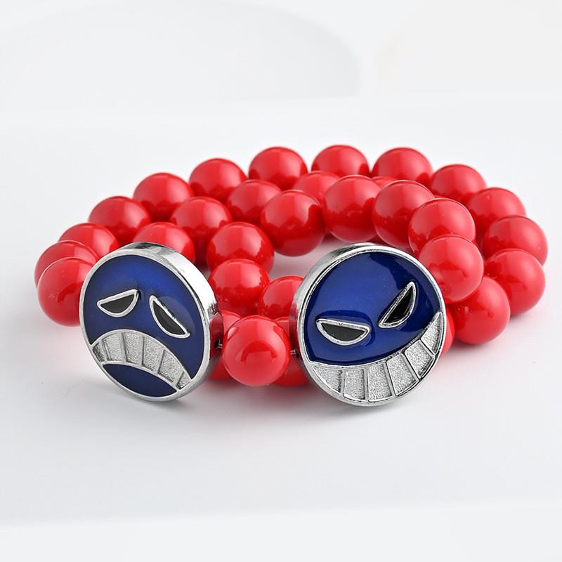 新款海贼王白胡子火拳艾斯项链COS帽动漫周边合金表情现货石珠可