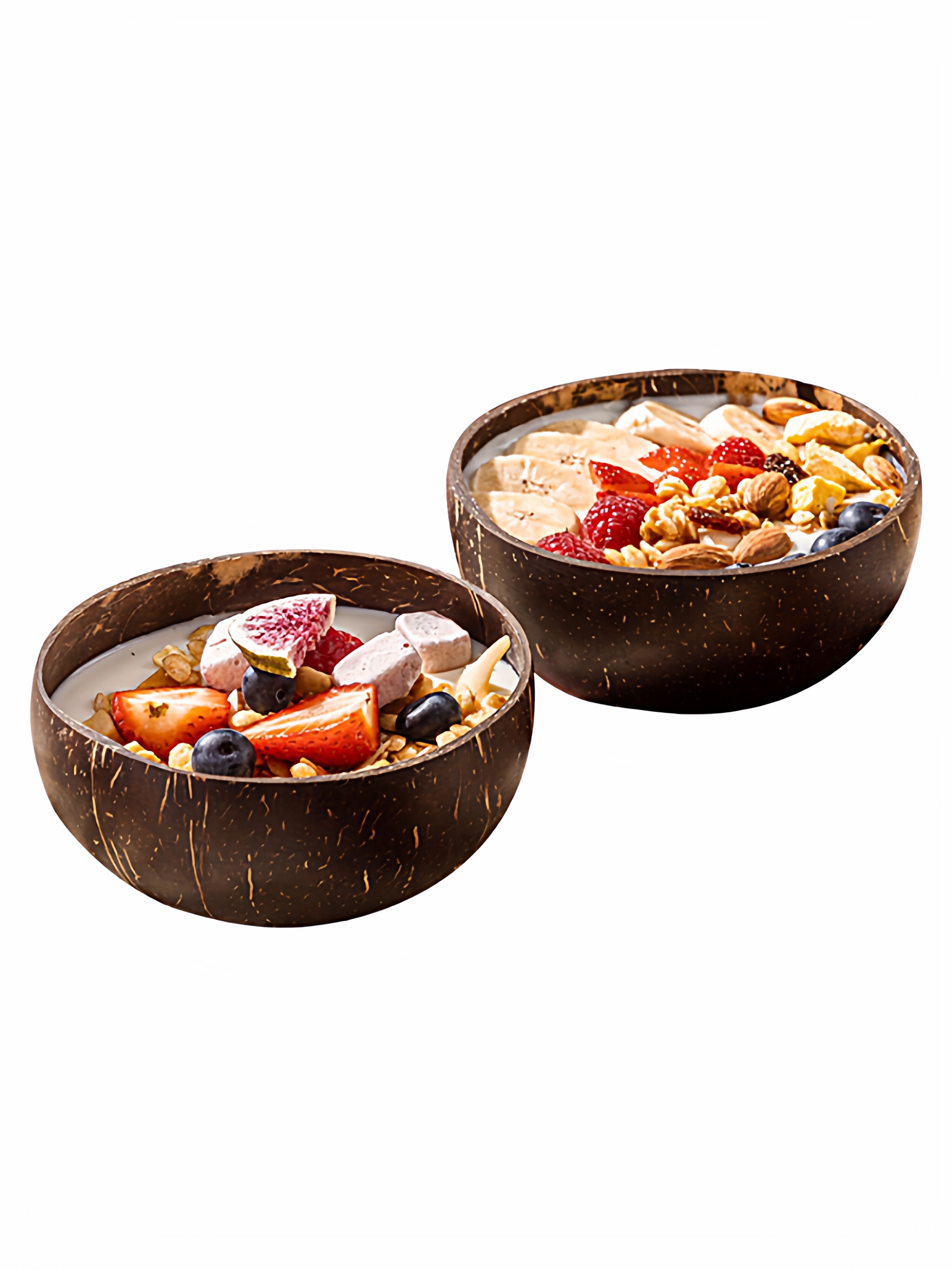 酸奶碗椰子壳碗燕麦片早餐碗沙拉甜品家用餐具网红天然木质碗带勺