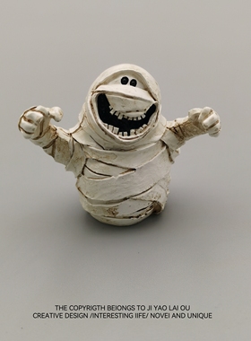 无聊摆个快乐的木乃伊 桌面奇趣摆件万圣节道具稀奇古怪小礼物