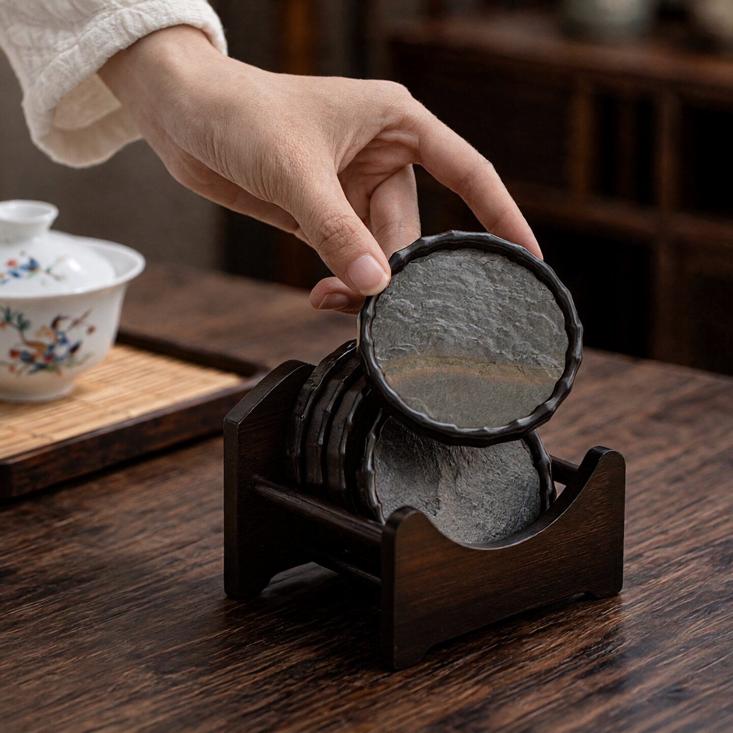2026新岩石茶杯垫防烫茶托杯托茶杯架隔热垫高档功夫茶具茶道配件
