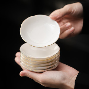 羊脂玉茶杯托防烫隔热茶垫