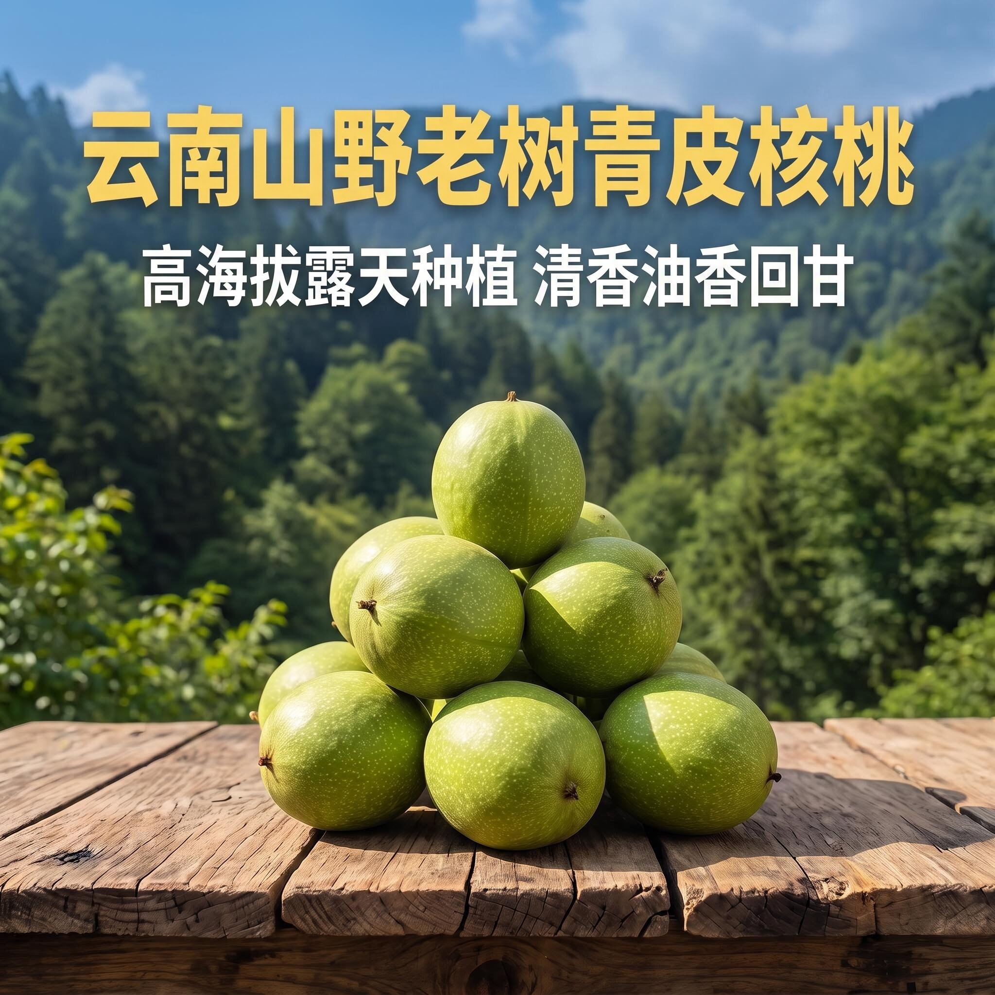 云南高海拔老树青皮核桃清香回甘