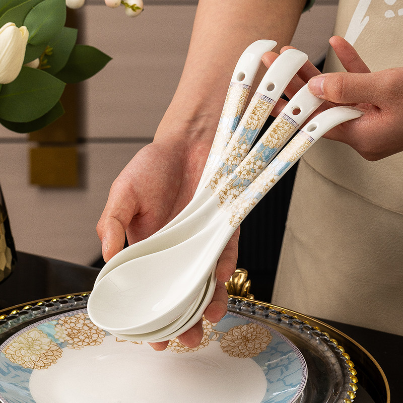 家用陶瓷中式高档勺子图片