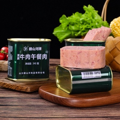 腊山河清真牛肉午餐肉罐头340克B类罐头应急食品储备救援户外早餐