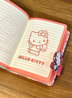 hellokiy笔记本便携式磁扣记事本高颜值彩页学生手账本日记本