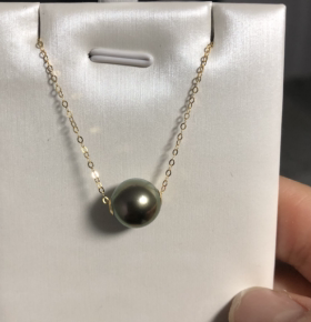 【昕怡粉丝专享】天然海水大溪地黑珍珠项链728020