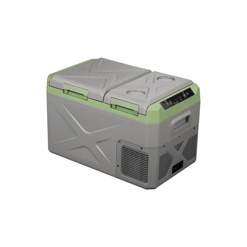 跨境出口车家两用小型12v24v220v通用冷藏冷冻分区压缩机车载冰箱