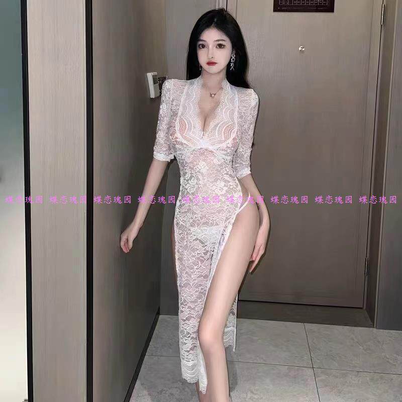 趣味欧美性感低胸透视蕾丝