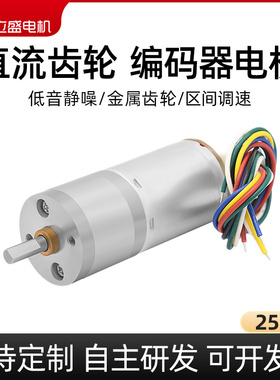 立盛带编码器GA25-370微型直流减速电机大功率调速小马达6V12v24v