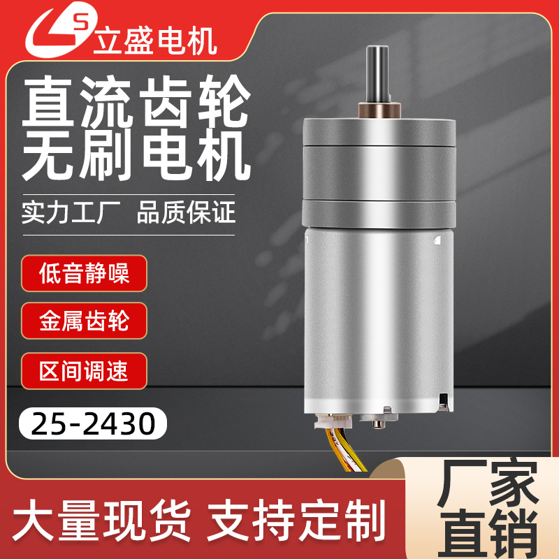 立盛GA25-2430微型直流无刷减速电机 超长寿命调速小马达12v24v