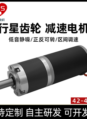 42mm直流减速电机42ZY行星齿轮12伏24v钢管大扭力可调低速小马达
