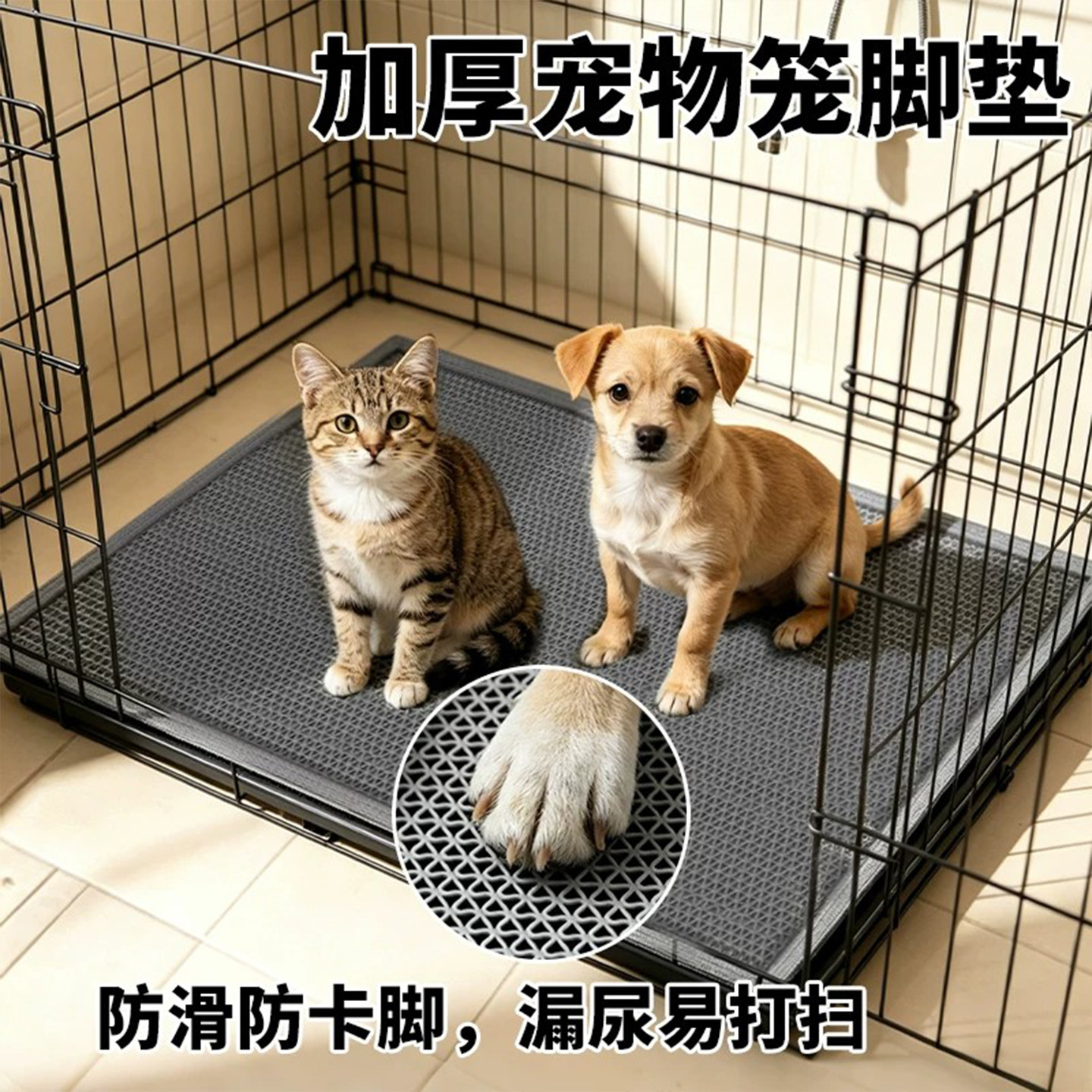 贞爱宠物笼垫防卡脚脚垫狗笼垫塑料网格垫养殖繁育笼垫可裁剪地垫