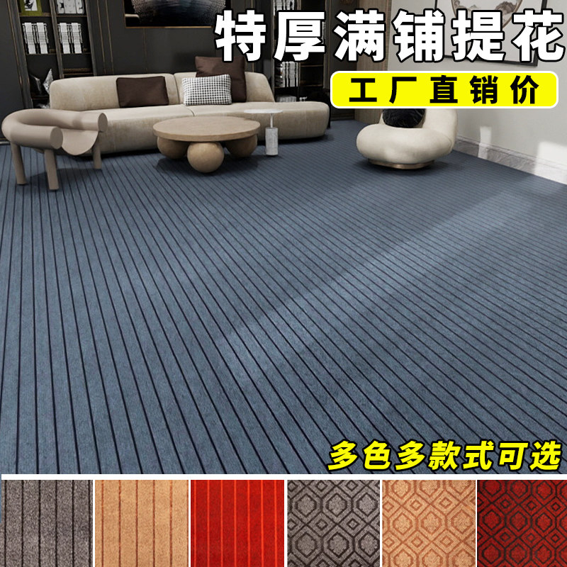 贞爱地毯条纹方块六角提花地垫加厚隔音办公卧室客厅大面积满铺毯